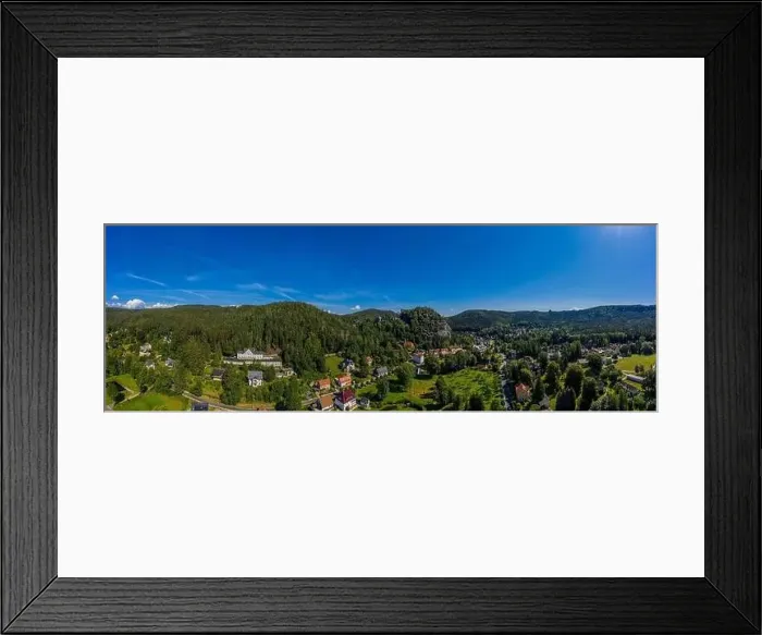 Framed Print : Panoramic view of Mount Oybin and the ruins of the monastery church and the castle, Germany. Drone photography Framed Print : Panoramic view of Mount Oybin and the ruins of the monastery church and the castle, Germany. Drone photography