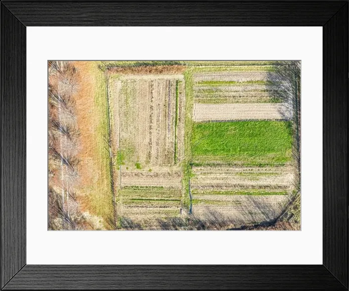 Framed Print : Aerial view of a dormant garden in winter Framed Print : Aerial view of a dormant garden in winter