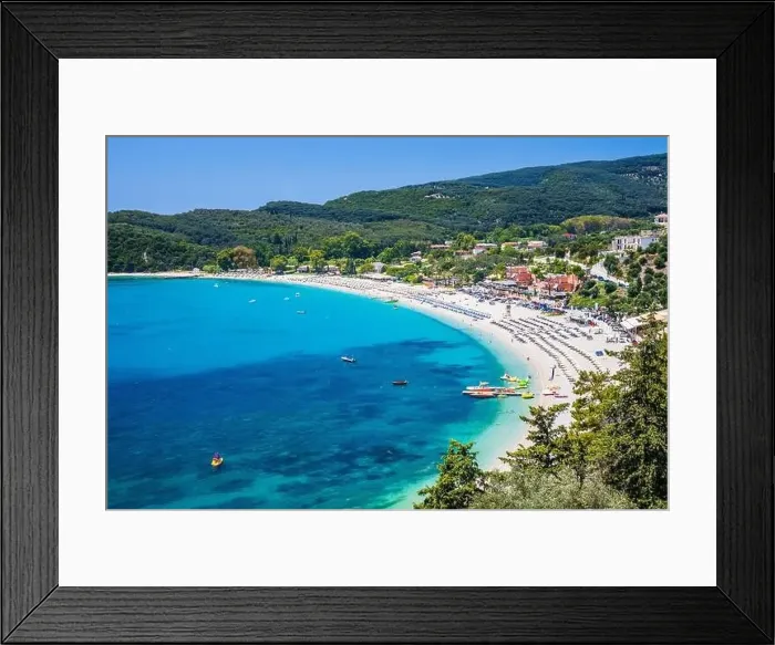 Framed Print : Parga, Greece. Aerial view of the Valtos beach Framed Print : Parga, Greece. Aerial view of the Valtos beach