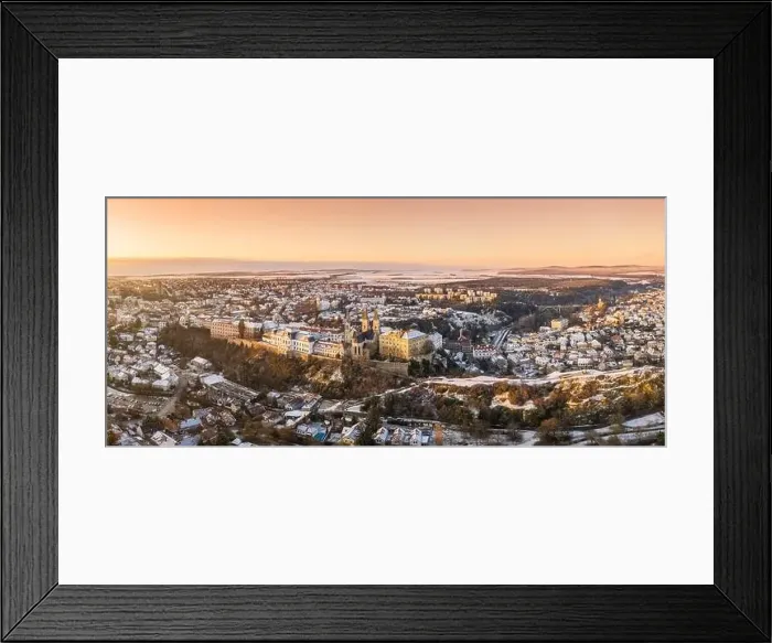 Framed Print : Aerial view of Castle in Veszprem in winter Framed Print : Aerial view of Castle in Veszprem in winter