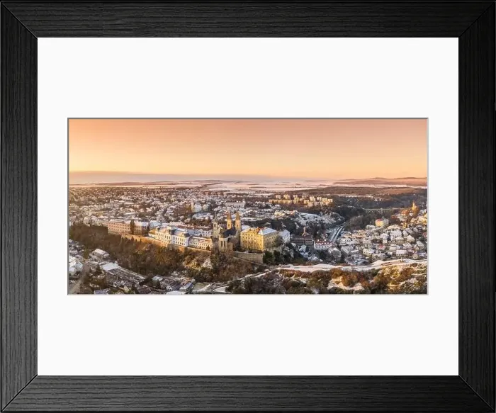Framed Print : Aerial view of Castle in Veszprem in winter Framed Print : Aerial view of Castle in Veszprem in winter
