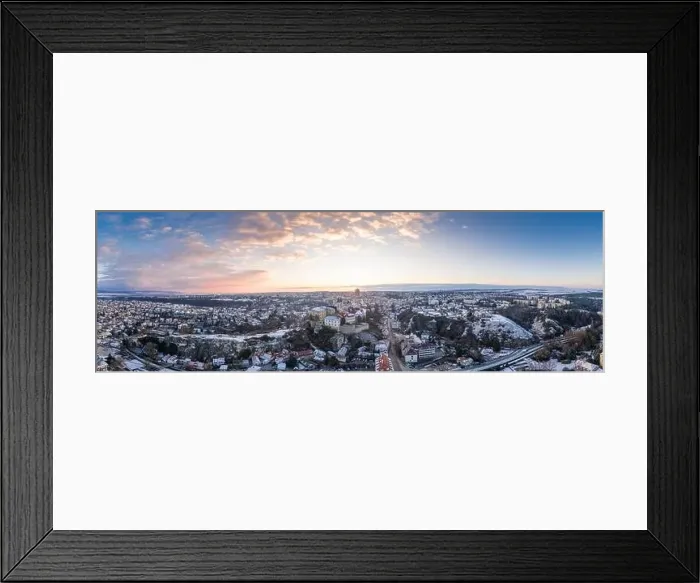 Framed Print : Aerial view of Castle in Veszprem in winter Framed Print : Aerial view of Castle in Veszprem in winter