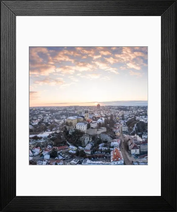 Framed Print : Aerial view of Castle in Veszprem in winter Framed Print : Aerial view of Castle in Veszprem in winter