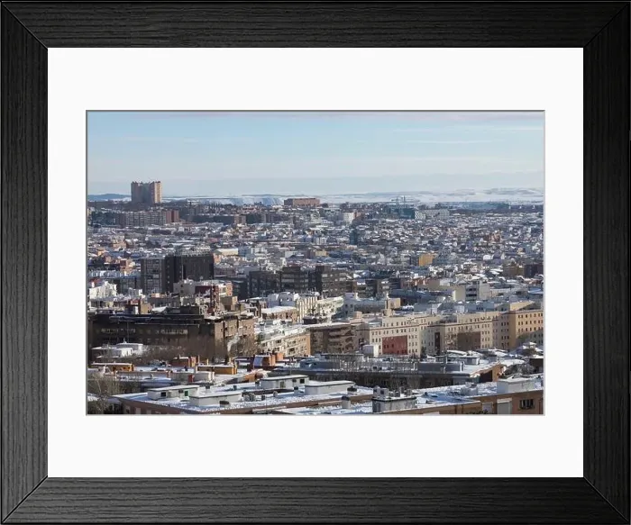 Framed Print : Madrid, Spain - January 10, 2021: Aerial view of Madrid