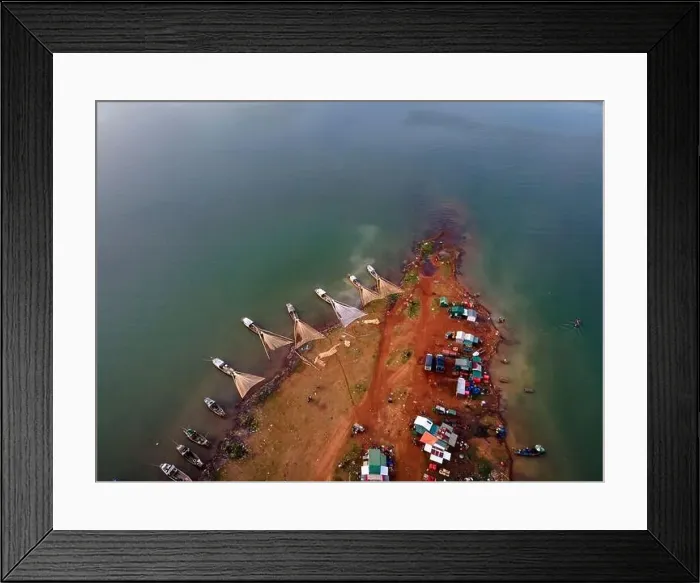 Framed Print : fishermen's boat station viewed from above Framed Print : fishermen's boat station viewed from above