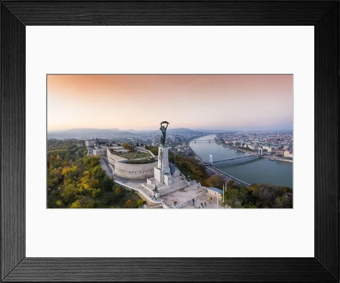 Framed Print : Aerial view of Budapest with beautiful sunrise Framed Print : Aerial view of Budapest with beautiful sunrise