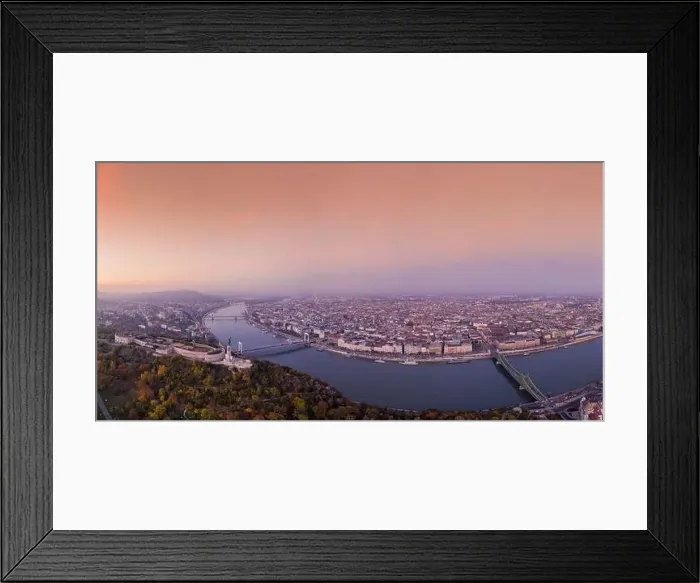 Framed Print : Aerial view of Budapest with beautiful sunrise Framed Print : Aerial view of Budapest with beautiful sunrise