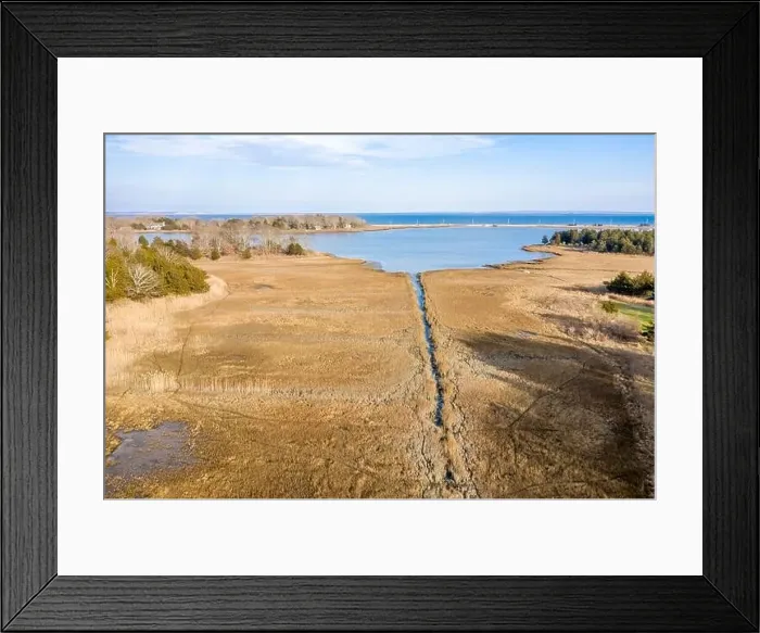 Framed Print : Aerial image of Acabonac Harbor and Gardiners Bay, East Hampton, NY Framed Print : Aerial image of Acabonac Harbor and Gardiners Bay, East Hampton, NY