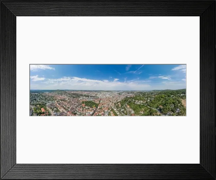 Framed Print : Panoramic view of Stuttgart suburb near hills in Germany at summer noon Framed Print : Panoramic view of Stuttgart suburb near hills in Germany at summer noon