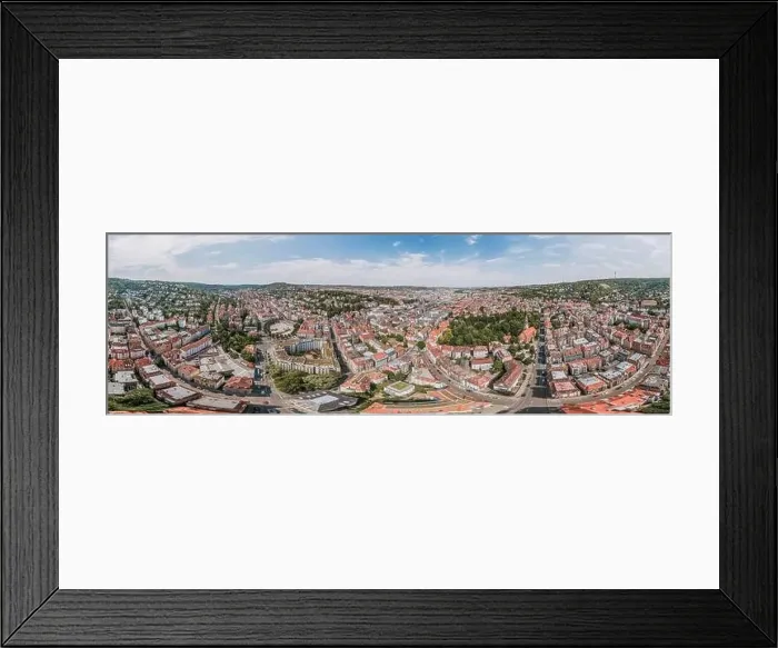 Framed Print : 360 Spherical panorama view of Stuttgart suburb near hills in Germany at summer noon Framed Print : 360 Spherical panorama view of Stuttgart suburb near hills in Germany at summer noon
