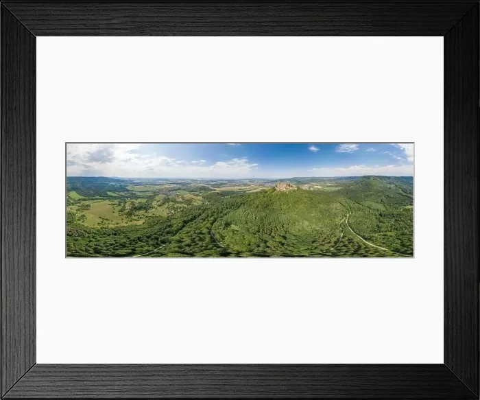 Framed Print : 360 Spherical panorama of Hohenzollern hill with castle at summer noon Framed Print : 360 Spherical panorama of Hohenzollern hill with castle at summer noon