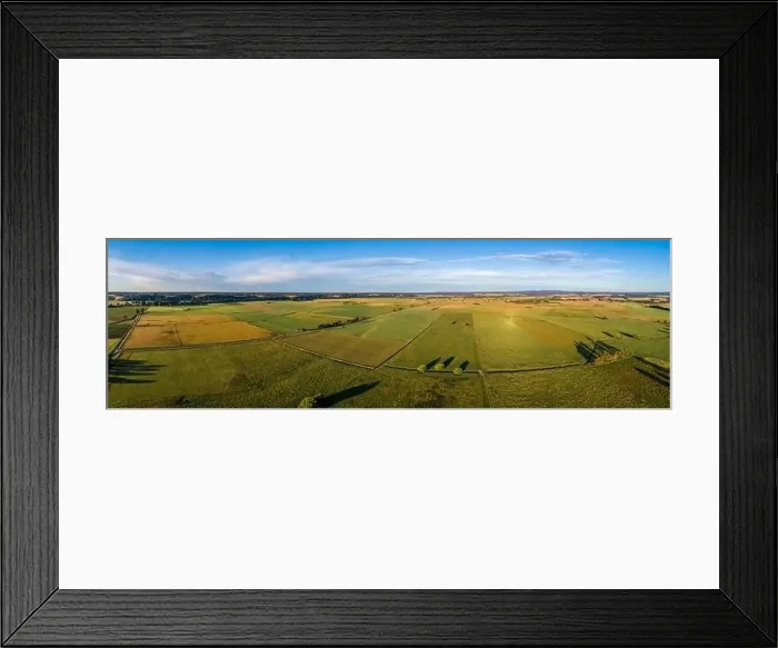 Framed Print : Agricultural fields in Australian outback at sunset - aerial panorama Framed Print : Agricultural fields in Australian outback at sunset - aerial panorama