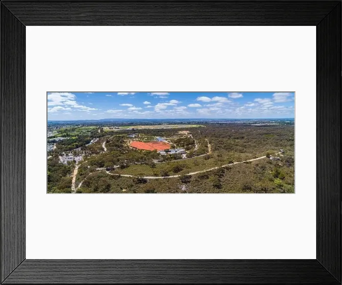 Framed Print : Aerial panorama of Royal Botanic Gardens in Cranbourne, Victoria, Australia on bright sunny day Framed Print : Aerial panorama of Royal Botanic Gardens in Cranbourne, Victoria, Australia on bright sunny day