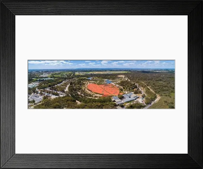 Framed Print : Wide aerial panorama of Australian Desert display at Royal Botanic Gardens in Cranbourne, VIctoria, Australia Framed Print : Wide aerial panorama of Australian Desert display at Royal Botanic Gardens in Cranbourne, VIctoria, Australia