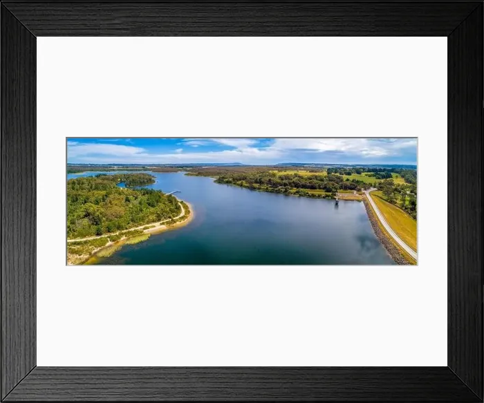 Framed Print : Devilbend Reservoir Lake on Mornington Peninsula, Victoria, Australia - aerial panorama Framed Print : Devilbend Reservoir Lake on Mornington Peninsula, Victoria, Australia - aerial panorama