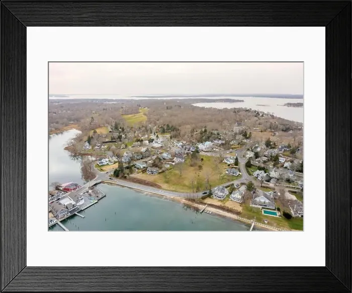 Framed Print : Aerial view of the Shelter Island Heights, Shelter Island, NY
