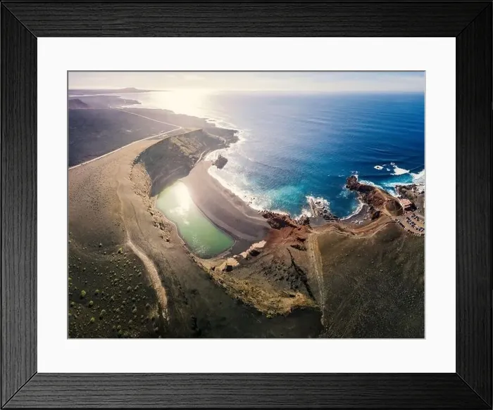 Framed Print : El Golfo green volcanic lake and ocean from above, Lanzarote, Canaries Framed Print : El Golfo green volcanic lake and ocean from above, Lanzarote, Canaries
