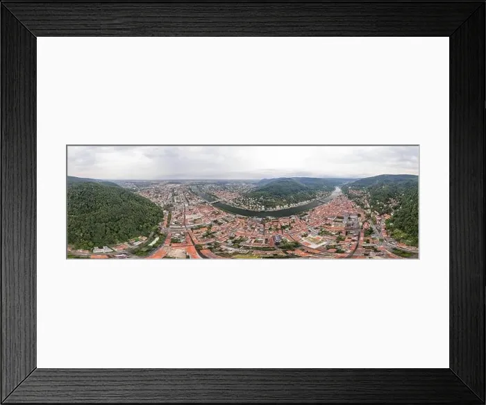 Framed Print : 360 panoramic view of Hedeilberg old town in Germany Framed Print : 360 panoramic view of Hedeilberg old town in Germany
