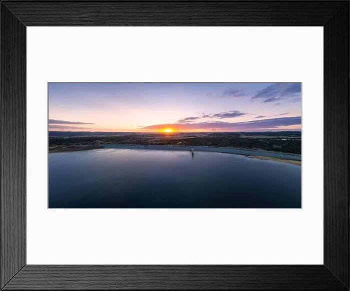 Framed Print : Drone panoramic aerial view of Minutos Dam in Arraiolos Alentejo at sunset, Portugal Framed Print : Drone panoramic aerial view of Minutos Dam in Arraiolos Alentejo at sunset, Portugal