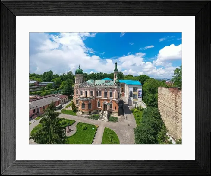 Framed Print : Lviv, Ukraine - June, 2020:Aerial view on Lviv National Museum from drone. Dunikovsky palace Framed Print : Lviv, Ukraine - June, 2020:Aerial view on Lviv National Museum from drone. Dunikovsky palace