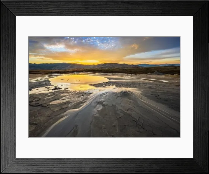 Framed Print : Muddy Volcanoes, Romania. Buzau County mud volcanoes at sunset Framed Print : Muddy Volcanoes, Romania. Buzau County mud volcanoes at sunset