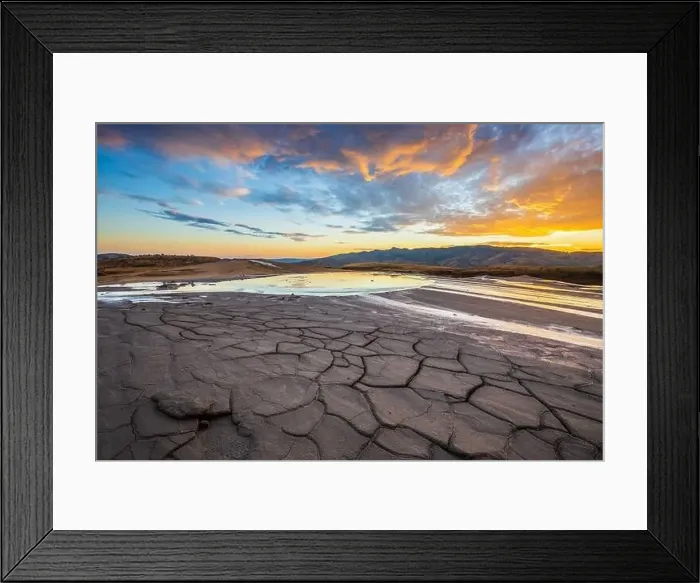 Framed Print : Muddy Volcanoes, Romania. Buzau County mud volcanoes at sunset Framed Print : Muddy Volcanoes, Romania. Buzau County mud volcanoes at sunset