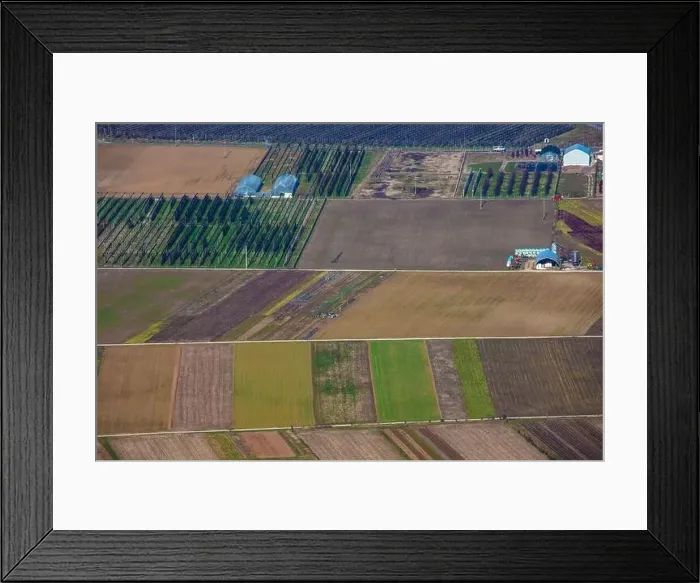 Framed Print : Aerial Photo From Cerje. Soil Wakening up After Short Winter. Geometric Pattern on Elaborated Ground Framed Print : Aerial Photo From Cerje. Soil Wakening up After Short Winter. Geometric Pattern on Elaborated Ground