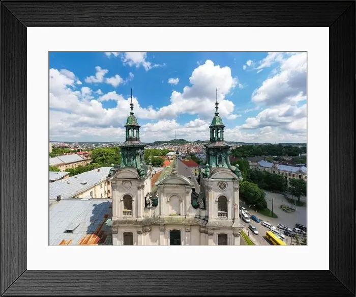 Framed Print : Lviv, Ukraine - August, 2020: The Roman Catholic church of St Framed Print : Lviv, Ukraine - August, 2020: The Roman Catholic church of St