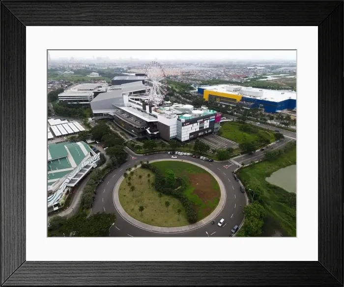 Framed Print : Aerial view of AEON MALL Jakarta Garden City Framed Print : Aerial view of AEON MALL Jakarta Garden City