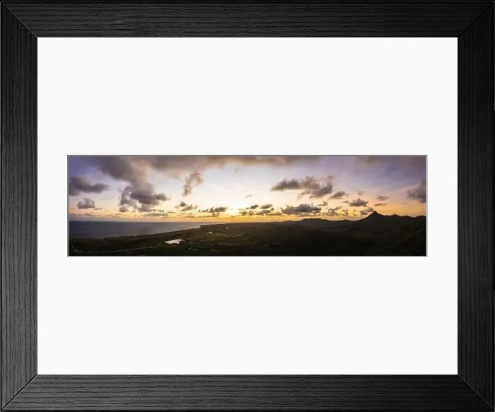 Framed Print : Aerial view above scenery of Curacao, Caribbean with ocean, coast, hills, lake Framed Print : Aerial view above scenery of Curacao, Caribbean with ocean, coast, hills, lake