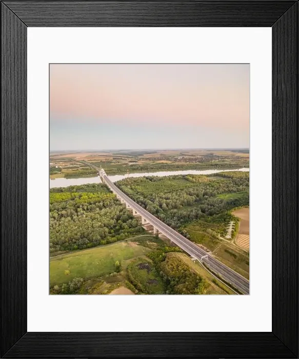 Framed Print : Pentele bridge across river Danube to connect Dunavecse with Kisapostag Framed Print : Pentele bridge across river Danube to connect Dunavecse with Kisapostag