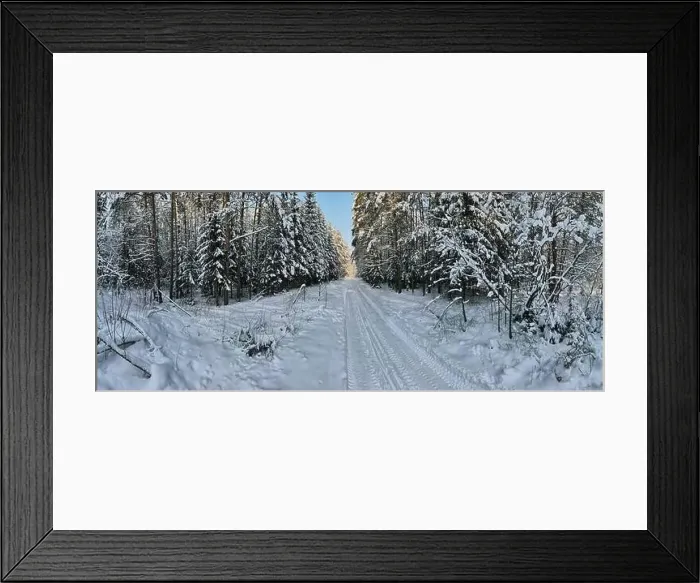 Framed Print : photo from a flying drone, a small planet and a winter landscape, pines and spruces are covered with snow Framed Print : photo from a flying drone, a small planet and a winter landscape, pines and spruces are covered with snow