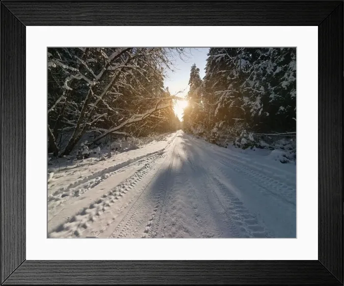 Framed Print : photo from a flying drone, a small planet and a winter landscape, pines and spruces are covered with snow Framed Print : photo from a flying drone, a small planet and a winter landscape, pines and spruces are covered with snow