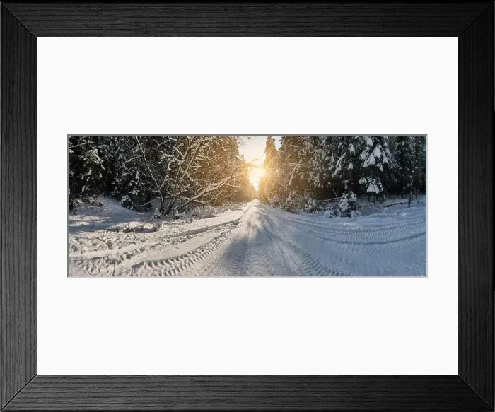 Framed Print : photo from a flying drone, a small planet and a winter landscape, pines and spruces are covered with snow Framed Print : photo from a flying drone, a small planet and a winter landscape, pines and spruces are covered with snow