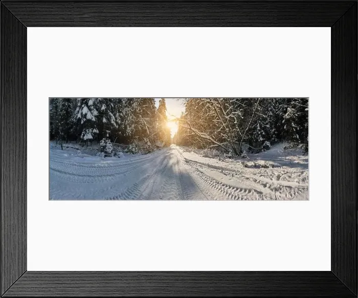 Framed Print : photo from a flying drone, a small planet and a winter landscape, pines and spruces are covered with snow Framed Print : photo from a flying drone, a small planet and a winter landscape, pines and spruces are covered with snow