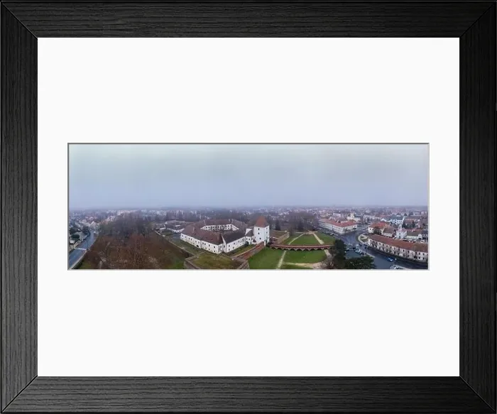 Framed Print : Aerial photo of Sarvar, Nadasdy castle in winter Framed Print : Aerial photo of Sarvar, Nadasdy castle in winter