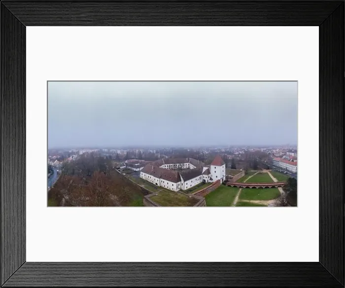 Framed Print : Aerial photo of Sarvar, Nadasdy castle in winter Framed Print : Aerial photo of Sarvar, Nadasdy castle in winter