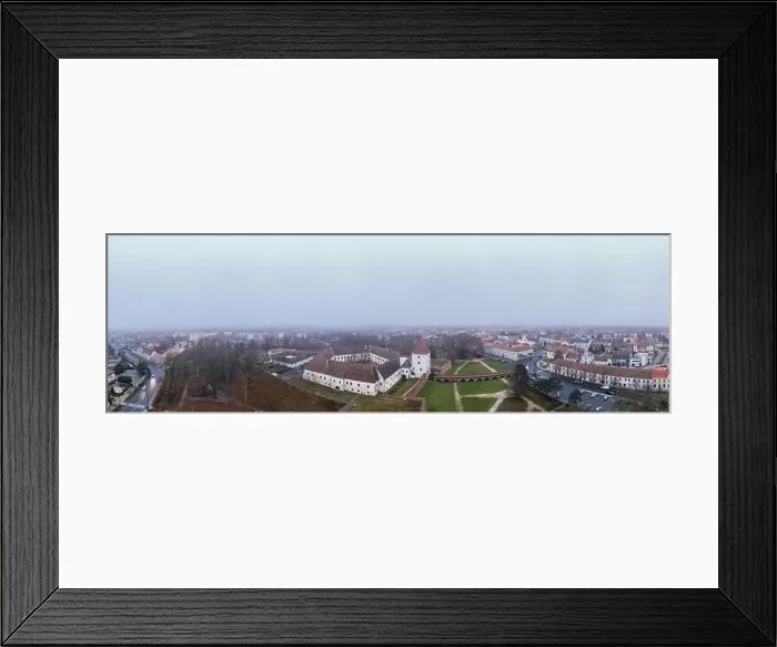 Framed Print : Aerial photo of Sarvar, Nadasdy castle in winter