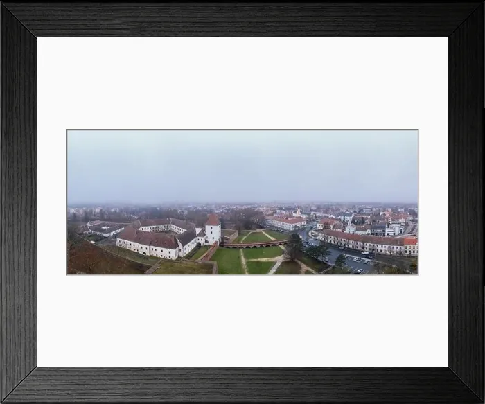 Framed Print : Aerial photo of Sarvar, Nadasdy castle in winter