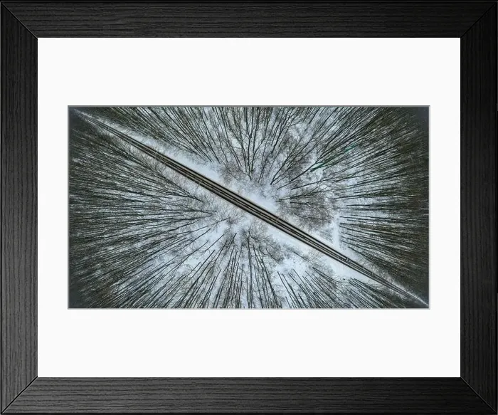 Framed Print : Road through winter forest Framed Print : Road through winter forest