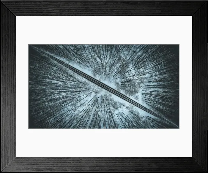 Framed Print : Road through winter forest Framed Print : Road through winter forest