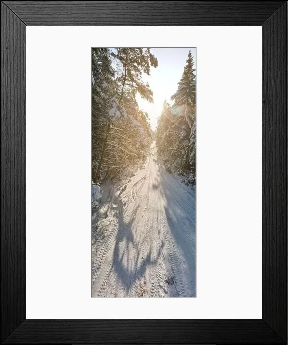 Framed Print : photo from a flying drone, a small planet and a winter landscape, pines and spruces are covered with snow Framed Print : photo from a flying drone, a small planet and a winter landscape, pines and spruces are covered with snow
