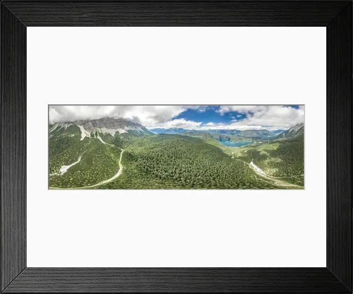 Framed Print : 360 panorma view of Eibsee Lake with heavy fog Zugspitze in Germany Framed Print : 360 panorma view of Eibsee Lake with heavy fog Zugspitze in Germany