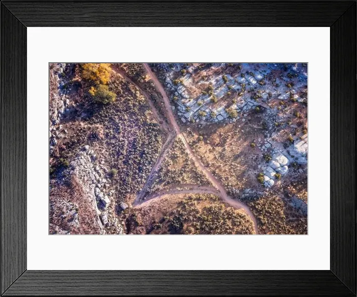 Framed Print : Aerial view on the geological structures around the Arches National Park and a blm campsite in Utah Framed Print : Aerial view on the geological structures around the Arches National Park and a blm campsite in Utah