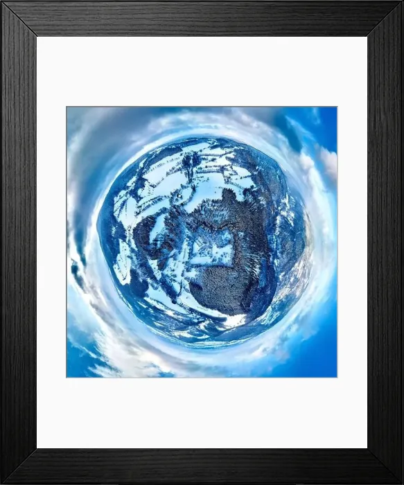 Framed Print : Beautiful panoramic aerial drone view on a winter landscape in the Stolowe mountains during a snowfall Framed Print : Beautiful panoramic aerial drone view on a winter landscape in the Stolowe mountains during a snowfall
