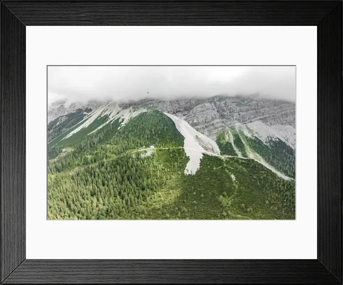 Framed Print : Aerial drone shot of Riffelriss Cogwheel glacier train staiton on Zugspitze in Germany Framed Print : Aerial drone shot of Riffelriss Cogwheel glacier train staiton on Zugspitze in Germany