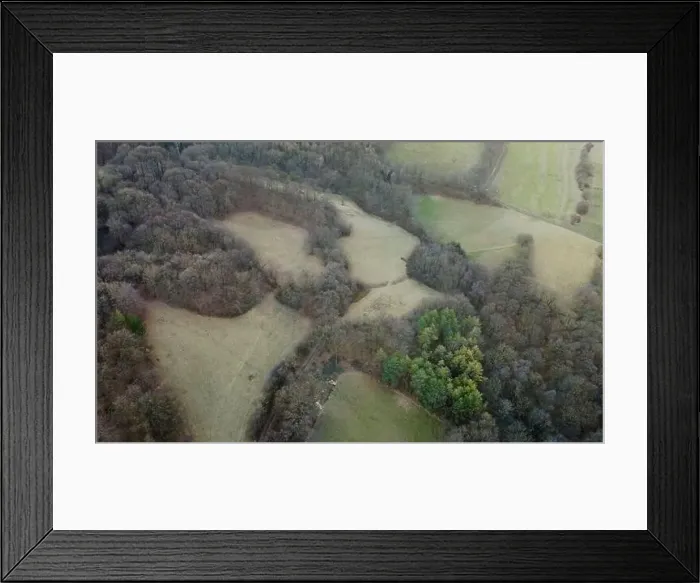 Framed Print : nice aerial drone image of the Vienna Woods in January in the afternoon Framed Print : nice aerial drone image of the Vienna Woods in January in the afternoon
