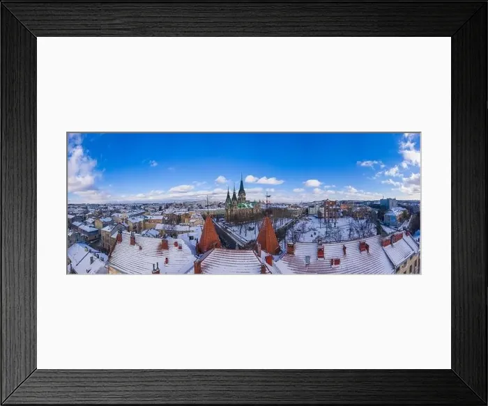 Framed Print : Lviv, Ukraine - January 29, 2021: Aerial veiw on Elizabeth church in Lviv, Ukraine from drone Framed Print : Lviv, Ukraine - January 29, 2021: Aerial veiw on Elizabeth church in Lviv, Ukraine from drone