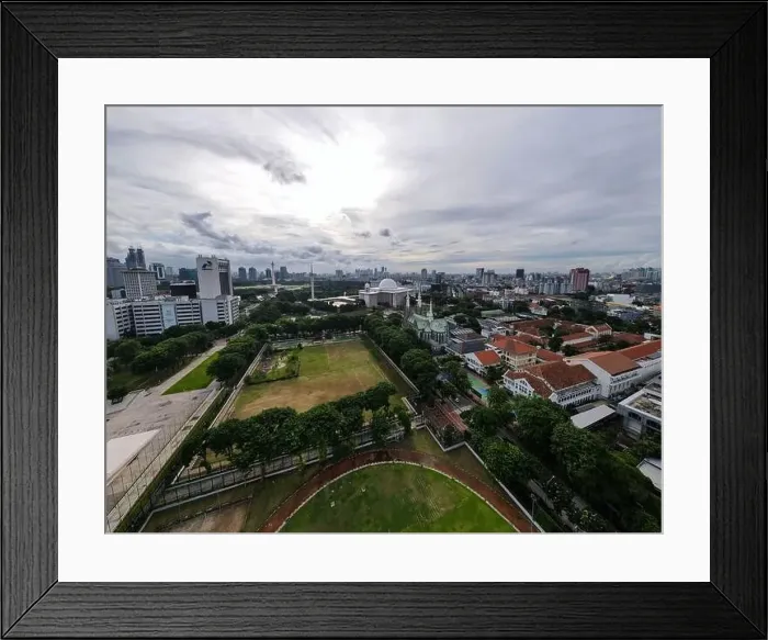 Framed Print : Aerial view of Jakarta cathedral and Istiqlal Mosque Framed Print : Aerial view of Jakarta cathedral and Istiqlal Mosque
