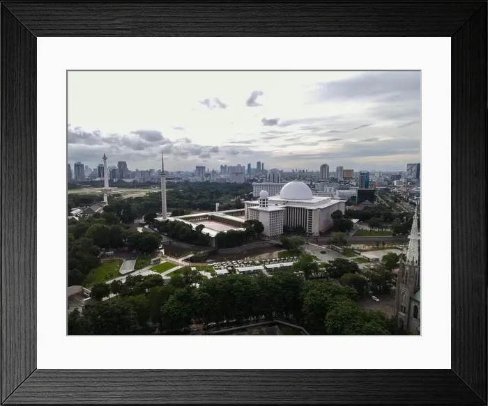 Framed Print : Aerial view of Istiqlal Mosque Framed Print : Aerial view of Istiqlal Mosque